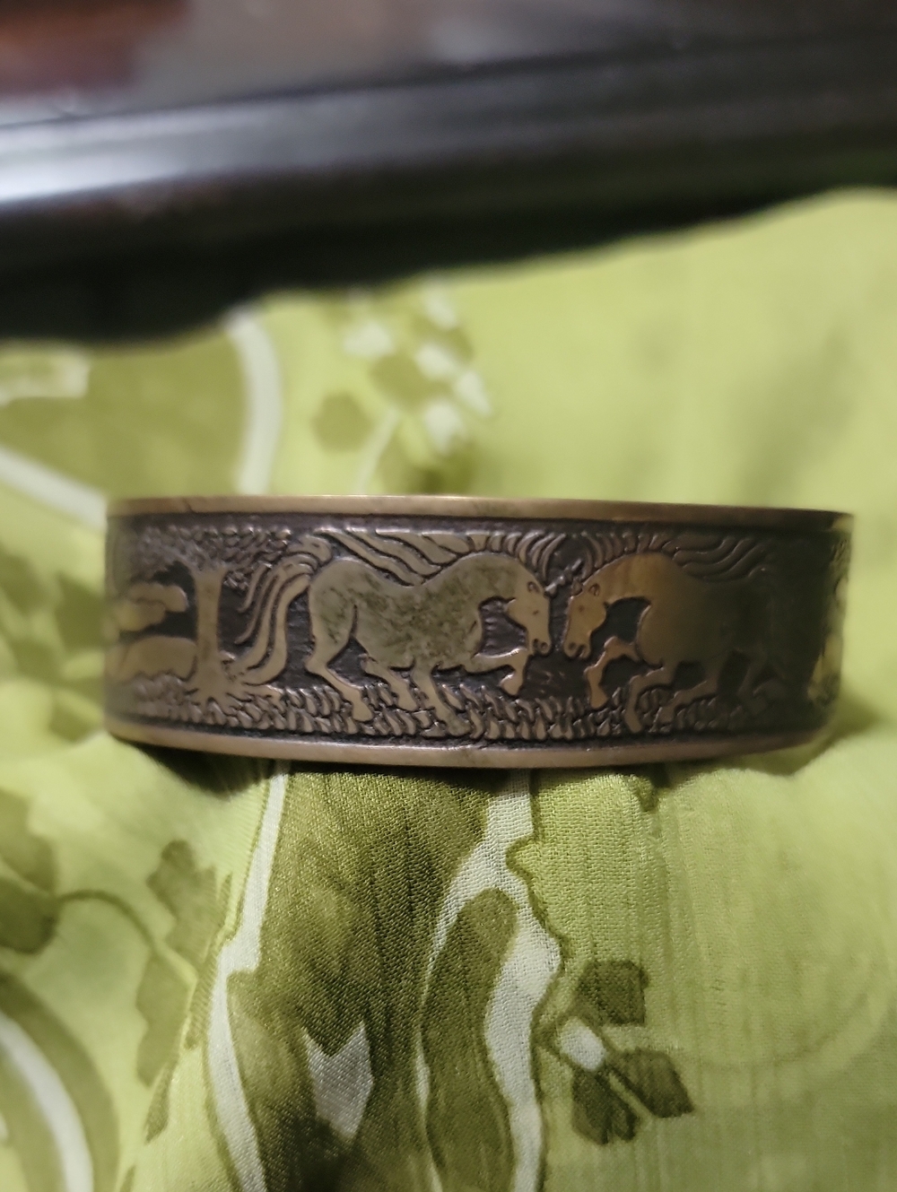 Artisan Bronze-Tone Horse Motif Cuff Bracelet